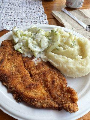 Chicken schnitzel plate