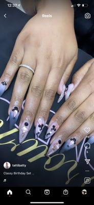 We don't only care for the nails, we care for the hand as well
All black nail technicians best designs out of this world...