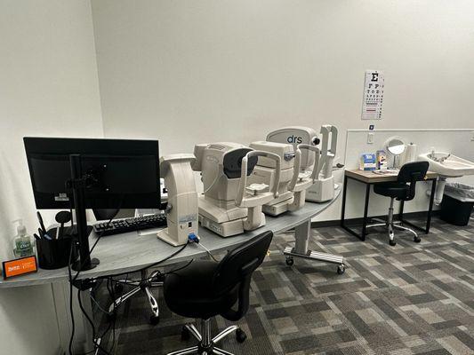 Eye Exam Equipment at Stanton Optical Store Houston TX 77042