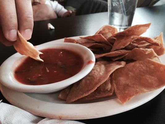 Complimentary chips and salsa