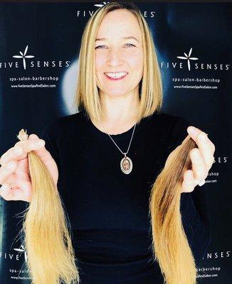 Hair donation to children with hair loss