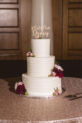 Flowers added by the Flower House to our cake from Cake Delight. Photos by Hazy Lane Studios