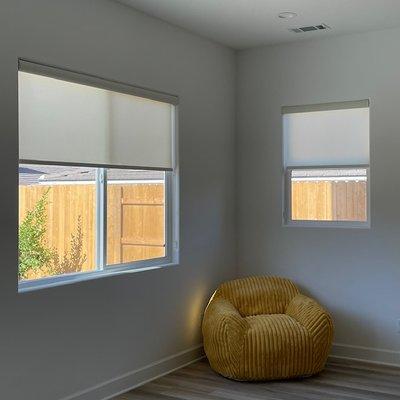 Fabric shades customized to any color to match your decor.