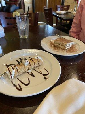 Cannoli and tiramisu