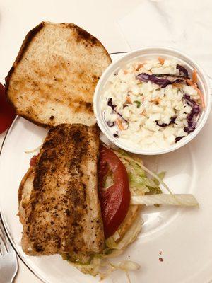 Blackened Mahi Sandwich with Coleslaw ~ My Favorite!