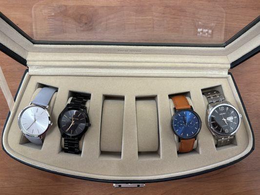 Watches in watch box