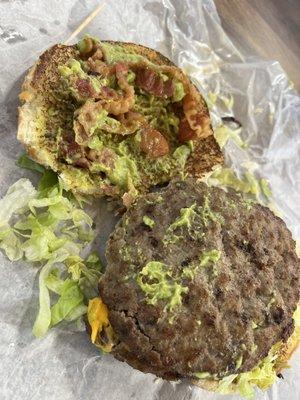 Avocado and bacon on the Jungle Jim's burger