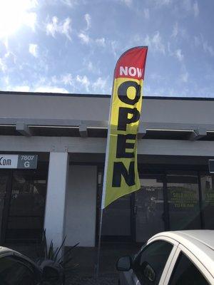 "Now open" flags