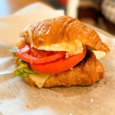 Croissant breakfast sandwich