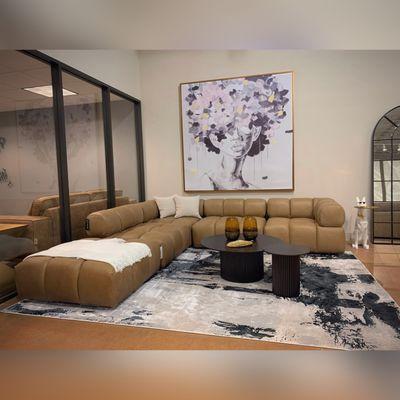 EVEREST SECTIONAL + LUSK COFFEE TABLE AND END TABLE