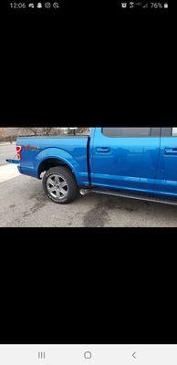 F150 with side pipe and a nice chrome tip that matched the angle of the truck perfectly.