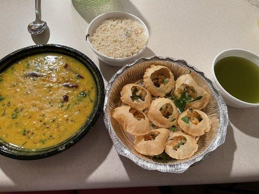 Daal Fry and 8 Pieces Pani Puri