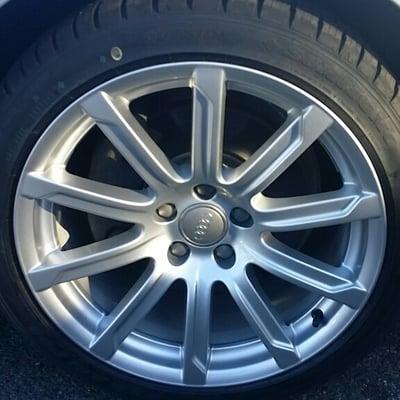 set of 4 Audi A5 alloy wheels refinished within 48 hours.