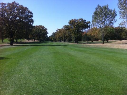 Hole #18 watch out for the tree lines on both sides of the fairway.