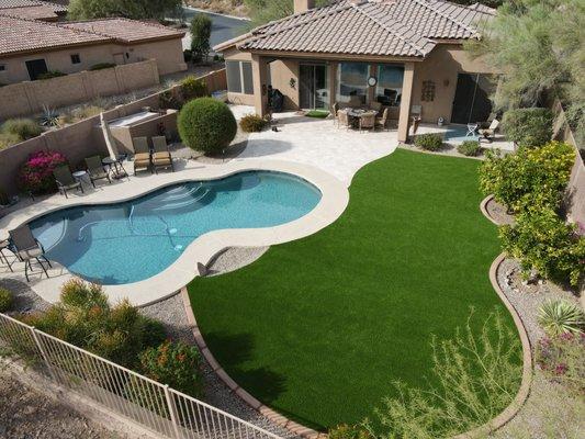 Fountain Hills back yard. From a wasted space to a family friendly play area.