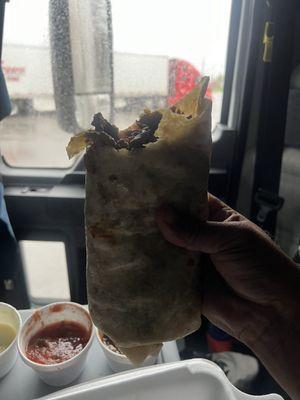 Burrito , Mexican Rice and Refried Beans