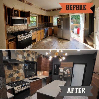 Kitchen Gut and Refinish Before & After