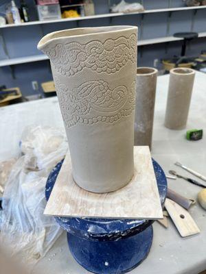 Handbuilt pitcher in progress