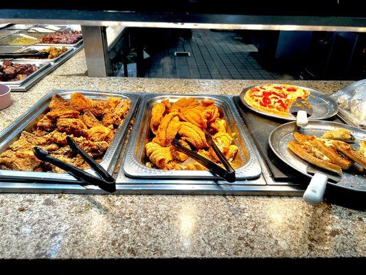 Fried Chicken, Fried Fish, Pizza