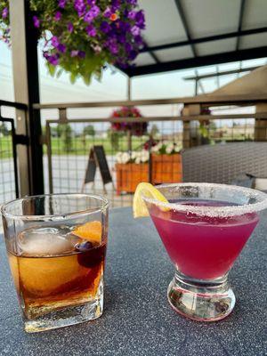 Smoked Old Fashioned and Huckleberry Lemon Drop