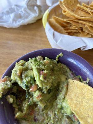 Fresh homemade guacamole! It was the best I have had in a long time. Ordered some to go!