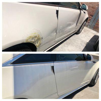 A Before and After, Life time Warranty Paint !