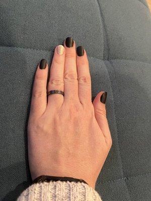 New Year Matte Black Nails