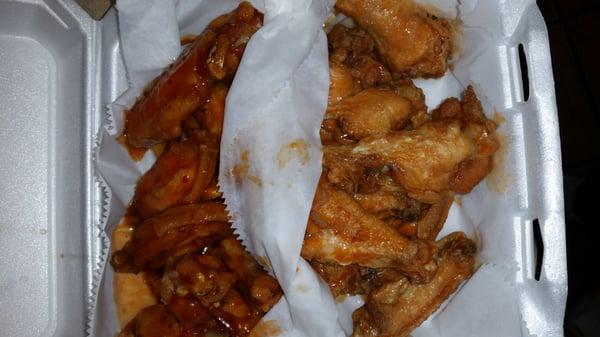 Spicy sweet chili wings and hot wings