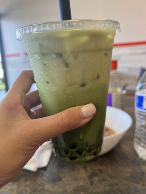 Matcha boba milk tea