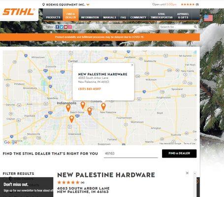 #NewPalHardware - did you know we're a STIHL dealer with a full line of products? #STIHL