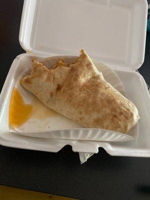 What I received as a "chicken quesadilla"