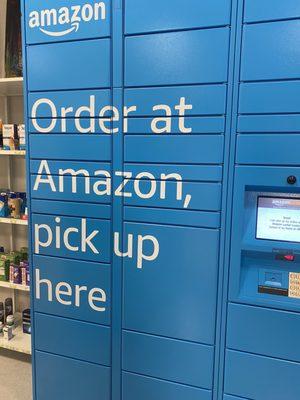 Amazon pick up or drop off lockers.