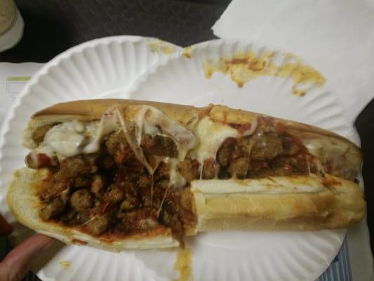 Meatball and sausage sub