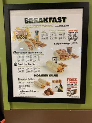 Breakfast Burrito Menu Board.