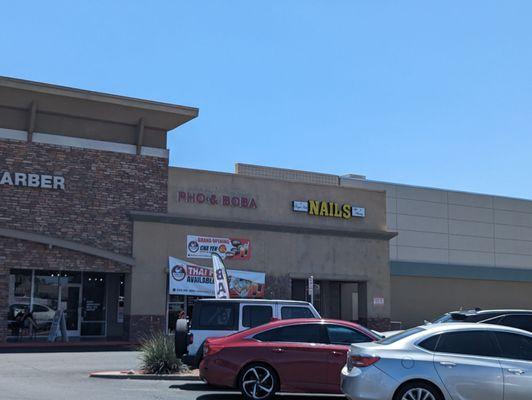 The strip mall it is located in