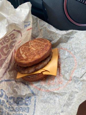 Wrong order sausage egg and chees McGriddle