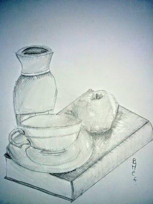 Still life drawing with value - for students of all ages.