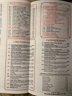 2021 menu