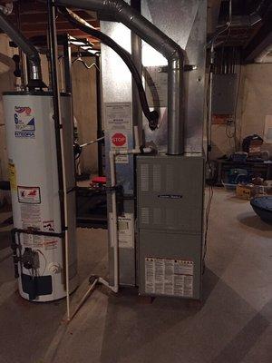 Replaced a cracked heat exchanger with a new 80% American Standard furnace.