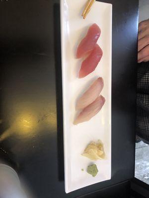 Tuna Sushi and Yellowtail Sushi