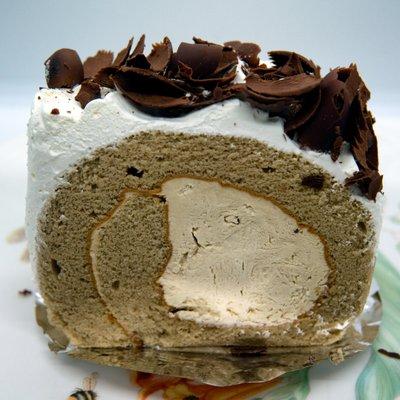 Mocha Mousse Roll (摩卡慕斯卷): $3.00. Take-out. Tasty, light, thick slice.