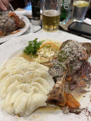 1. Lamb Shank with Mushroom Sauce