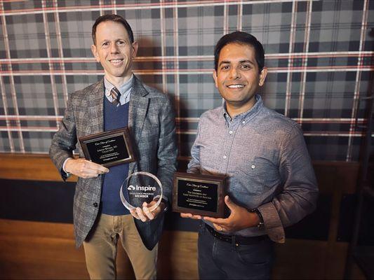 Dr Jordan Weiner and Ruchir P Patel, MD, FACP for being awarded the FIRST Care Teams of Excellence.  One of Four Care teams worldwide.