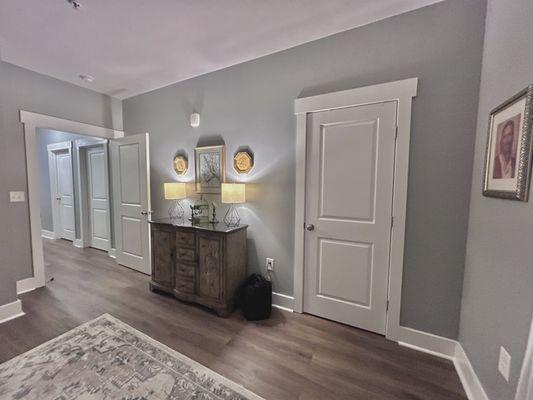 Used clients furniture and must have decor to create a inviting room to relax in each evening.