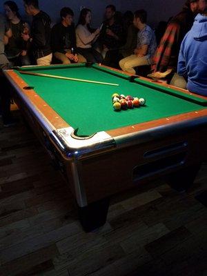 Pool table in the back