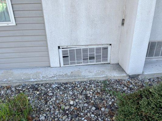 Most all the vents are broken outside