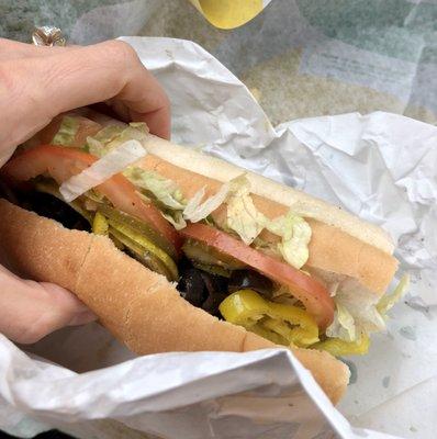 6" Veggie Delite on White Bread  with added Guacamole  for $0.75. It was good. Very nice sandwich  makers too.