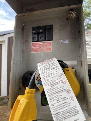 Breaker tripped twice in the first hour, yellow jacket nest, no 30 amp