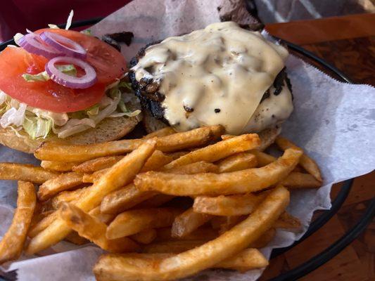 Mushroom Swiss burger