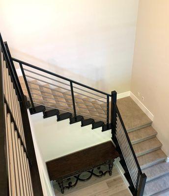 Carpet install on staircase